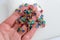 Full Multicolour Bezel Necklace Open Work Glass On the Hand