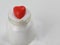 Full of Natural Sea Salt on Glass bottles with red love