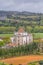 Full panoramic view of the classic baroque building, Lord Jesus da Pedra Sanctuary, Catholic religious building in Obidos