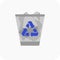 Full recycle bin icon. Trash can. Deleted files. Dustbin.