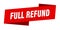 full refund banner template. full refund ribbon label.