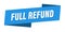 full refund banner template. full refund ribbon label.