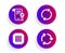 Full rotation, Cpu processor and Approved agreement icons set. Recycling sign. Vector