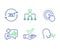 Full rotation, Seo statistics and Click hand icons set. Vector