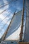 Full Sail on Authentic Wooden Schooner Sailboat