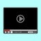Full screen Video player with button play illustration.