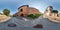 Full seamless 360 degrees angle view panorama near bastion of city wall decorative medieval