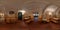 Full seamless 360 panorama in equirectangular spherical projection in interior of cafe in vintage folk style in old cave  with