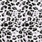 Full seamless leopard cheetah animal skin pattern. Black and white design for textile fabric printing.