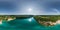 full seamless spherical hdri 360 panorama aerial view on chalkpit on limestone coast of quarry with turquoise water in