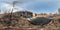 Full seamless spherical hdri panorama 360 angle view dam lock sluice on the river impetuous waterfall. background in