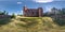 Full seamless spherical hdri panorama 360 degrees angle near neo gothic decorative medieval style architecture church in