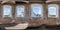 Full seamless spherical hdri panorama 360 degrees angle view inside the bell tower of old orthodox defense church  in