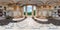 Full seamless spherical hdri panorama 360 degrees angle view inside stone abandoned ruined palace building with columns in