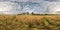 Full seamless spherical hdri panorama 360 degrees angle view among rye and wheat fields in summer day with beautiful cirrocumilus
