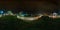 Full seamless spherical night panorama 360 degrees angle view on street old town near bridge with car headlights in
