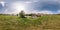 Full seamless spherical panorama 360 degrees angle view near dam of hydroelectric power station in equirectangular equidistant