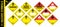 Full set of 11 Class 5 isolated hazardous material signs. Oxidizer agent, organic peroxide. Hazmat isolated placards. Official