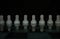 full set of eight clear chess piece pawns