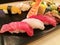 Full set of fresh premium seafood Japanese sushi