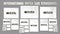 Full set of international ISO format standards of paper sheets series A, B, C. Mockup of white paper pages, different sizes