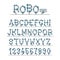 Full set of technical Robot Font letters alphabet