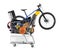 Full shop cart filled with many goods like bicycle music instruments multimedia equipment DSLR camera and pc computer hardware