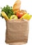 Full shopping bag, isolated over background