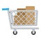 Full Shopping Cart Flat Icon on White