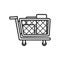 Full Shopping Cart Outline Flat Icon on White