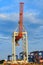 Full-slewing gantry crane in a seaport