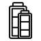 Full small battery icon outline vector. Charger energy