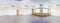 Full spherical 360 by 180 degrees seamless panorama in equirectangular equidistant projection, panorama in interior empty room in