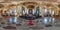 full spherical seamless hdri 360 panorama inside of catholic church, architectural monument of mannerism and baroque with arches