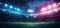 Full stadium and neoned colorful flashlights background