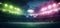 Full stadium and neoned colorful flashlights background