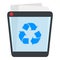 Full Trash Bin Flat Icon Isolated on White