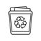 Full Trash Bin Outline Flat Icon on White