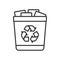 Full Trash Can Outline Flat Icon on White