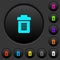 Full trash dark push buttons with color icons