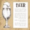 Full Tulip Beer Glass with Spilling Foam Poster