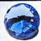Full view of generic blue glass gem
