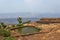 Full view of Padmavati lake from the top,Rajgad fort, Pune, Maharashtra