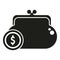 Full wallet of coins icon simple vector. Money home finance