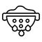 Full water colander icon outline vector. Strainer sieve