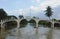 Full water on river passing bridge in rainy season