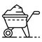 Full wheelbarrow icon, outline style