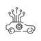Fully autonomous car color line icon. Self driving concept. Artificial intelligence technology
