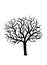 Fully black colour without leaf tree icon with white background