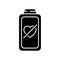 Fully discharged battery black glyph icon